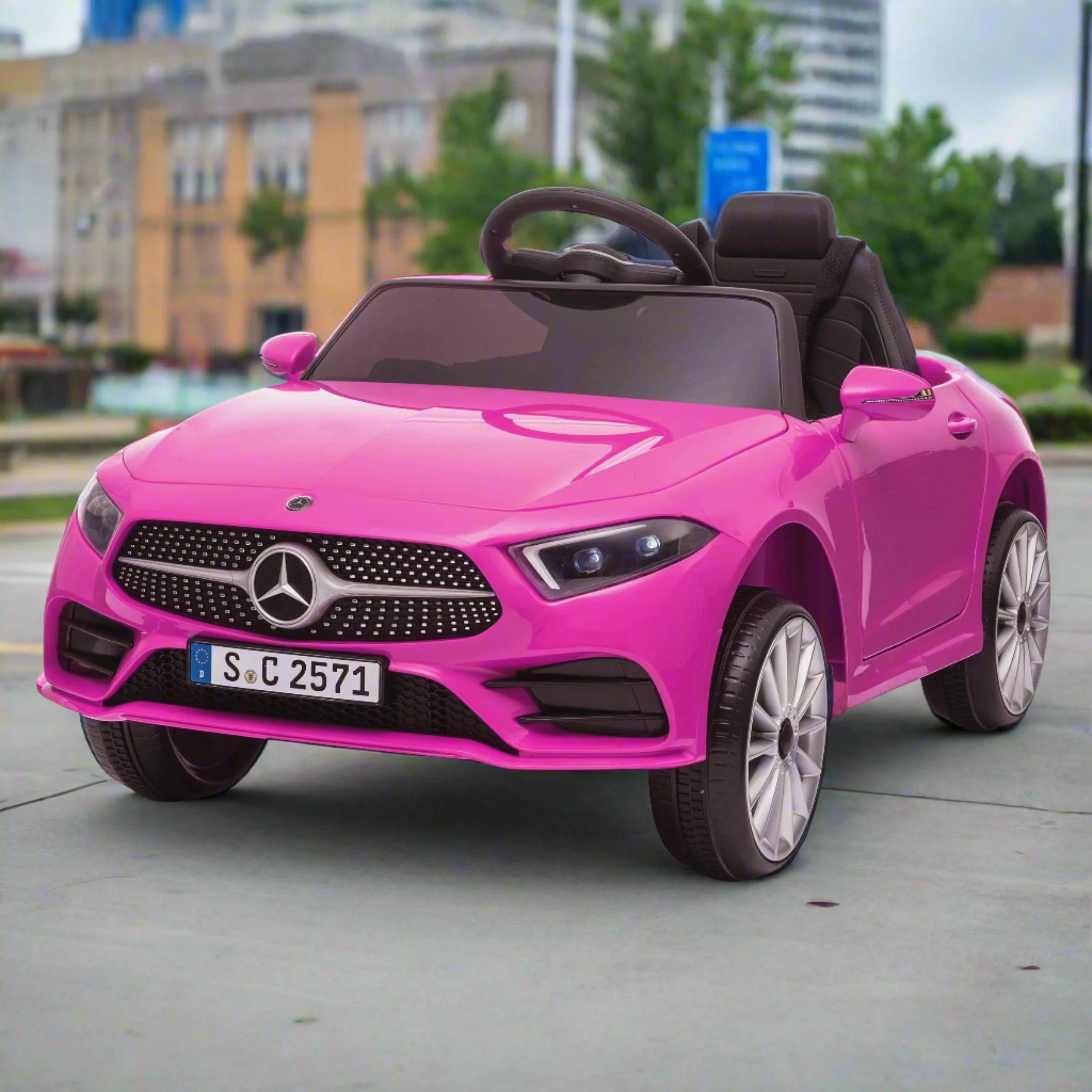 Pink mercedes remote control ride on car shop