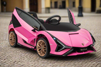 Licensed Lamborghini Sian 12V Electric Ride On Car With parental control - Pink