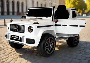 Licensed Mercedes G wagon G63 12v upgraded kids ride on Car Jeep with parental remote control  - White