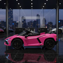 Lamborghini Revuelto 12V Kids Ride on Car With Remote Leather Seats EVA Wheels - Pink