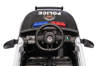 12V Kids Electric Ride On Police Car With Parental Control - Black