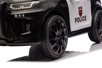 12V Kids Electric Ride On Police Car With Parental Control - Black