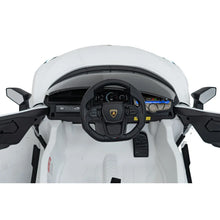 Licensed Lamborghini Revuelto 12V Kids Ride on Car With Remote Leather Seats EVA Wheels - White