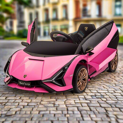 Licensed Lamborghini Sian 12V Electric Ride On Car With parental control - Pink