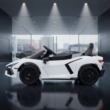 Licensed Lamborghini Revuelto 12V Kids Ride on Car With Remote Leather Seats EVA Wheels - White