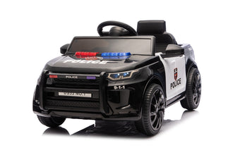 12V Kids Electric Ride On Police Car With Parental Control - Black