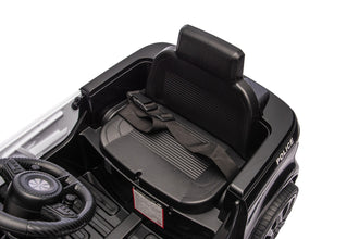 12V Kids Electric Ride On Police Car With Parental Control - Black