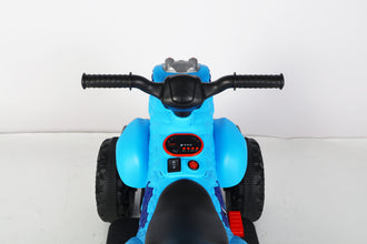 Kids Dinosaur Jurassic 12V Ride On Quad - Blue