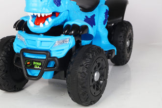 Kids Dinosaur Jurassic 12V Ride On Quad - Blue