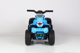 Kids Dinosaur Jurassic 12V Ride On Quad - Blue