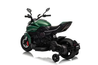 Ducati Diavel Bentley Kids 12v Ride on Electric Motor Bike with Stabilizer - Green