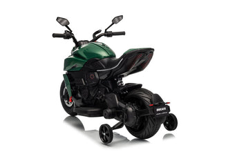 Ducati Diavel Bentley Kids 12v Ride on Electric Motor Bike with Stabilizer - Green