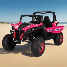 24V UTV-MX Kids 2 Seater Electric Ride On Buggy With MP4 Screen & Parental Control - Pink