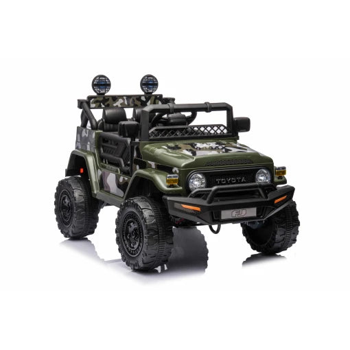 Toyota Land Cruiser FJ40 12V Kids  Electric Ride On Car with parental control and  self drive  - Camo
