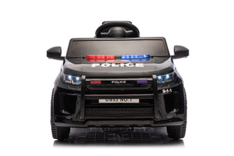 12V Kids Electric Ride On Police Car With Parental Control - Black