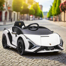 Licensed Lamborghini Sian 12V Electric Ride On Car With MP4 Screen and parental control - White