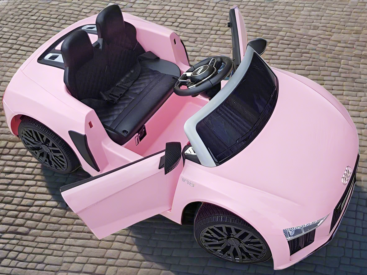 Children s Licensed Audi R8 12V Electric Ride On Car with parental control and self drive Pink