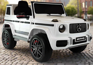 Licensed Mercedes G wagon G63 12v upgraded kids ride on Car Jeep with parental remote control  - White