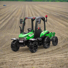 24v Kids Harvest Ride On Tractor In Green