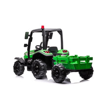 24v Kids Harvest Ride On Tractor In Green