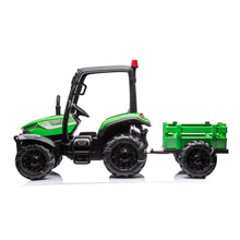 24v Kids Harvest Ride On Tractor In Green