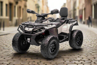 Licensed Cam Am Outlander 24V Electric Kids 2 Seater Quad Bike - Grey