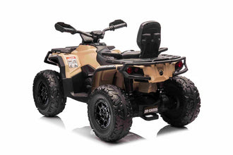 Licensed Cam Am Outlander 24V Electric Kids 2 Seater Quad Bike - Khaki
