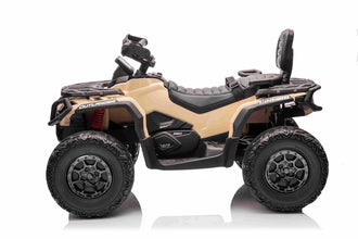 Licensed Cam Am Outlander 24V Electric Kids 2 Seater Quad Bike - Khaki