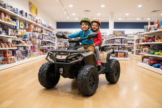 Licensed Cam Am Outlander 24V Electric Kids 2 Seater Quad Bike - Khaki