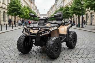 Licensed Cam Am Outlander 24V Electric Kids 2 Seater Quad Bike - Khaki