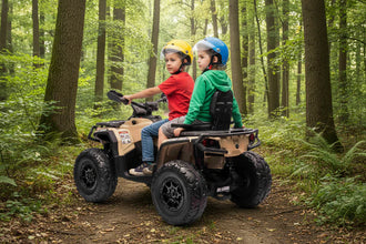 Licensed Cam Am Outlander 24V Electric Kids 2 Seater Quad Bike - Khaki