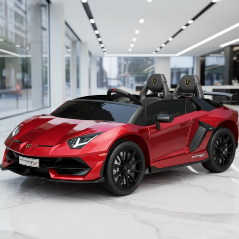 Licensed Lamborghini SVJ 24V Two Seater Kids Ride on Car With Remote - Metallic Red