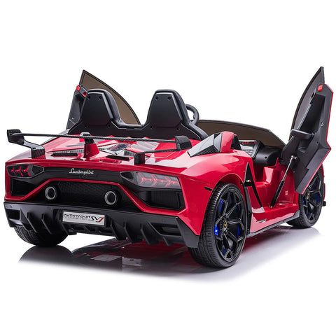 Licensed Lamborghini SVJ 24V Two Seater Kids Ride on Car With Remote - Metallic Red