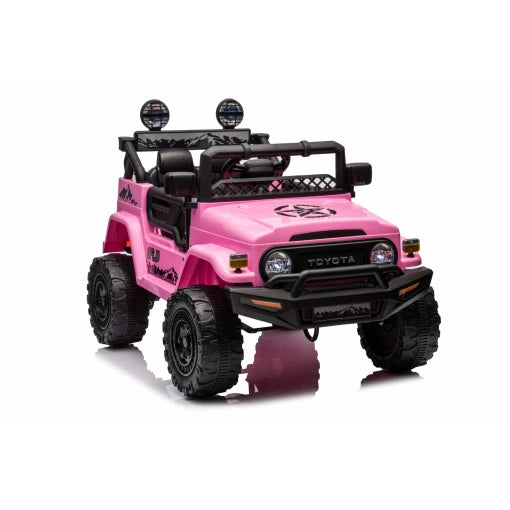 Toyota Land Cruiser FJ40 12v Kids Electric ride on car Ride On Car with parental control and self drive - Pink