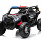 Kids 24v Police Buggy 2 Seater 4 Motors with Police Lights - BLACK