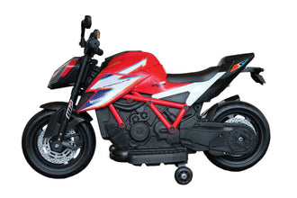 Official KTM Superduke 12v Ride On Kids Bike with Extra Power & Stabilizers - Red