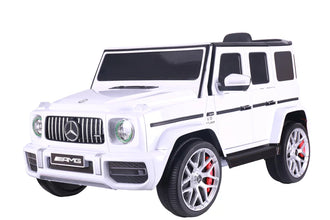Licensed Mercedes G63 12v Ride on Car SUV with Remote - White - With High Doors