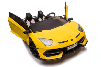 Lamborghini Aventador SVJ 24V Kids 2 Seater Ride On Car With Parental Control - Yellow