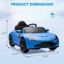 Aston Martin Vantage 12V Kids Ride On Car - Blue