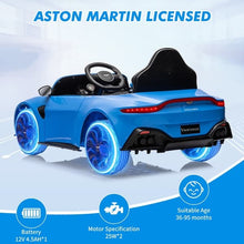 Aston Martin Vantage 12V Kids Ride On Car - Blue