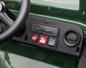 New 12v Kids Ride on Military Style Jeep with Remote in Army Green - Leather Seat EVA Wheels