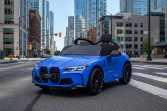 Licensed 12V BMW M4 Ride-On Coupe for Kids - Blue