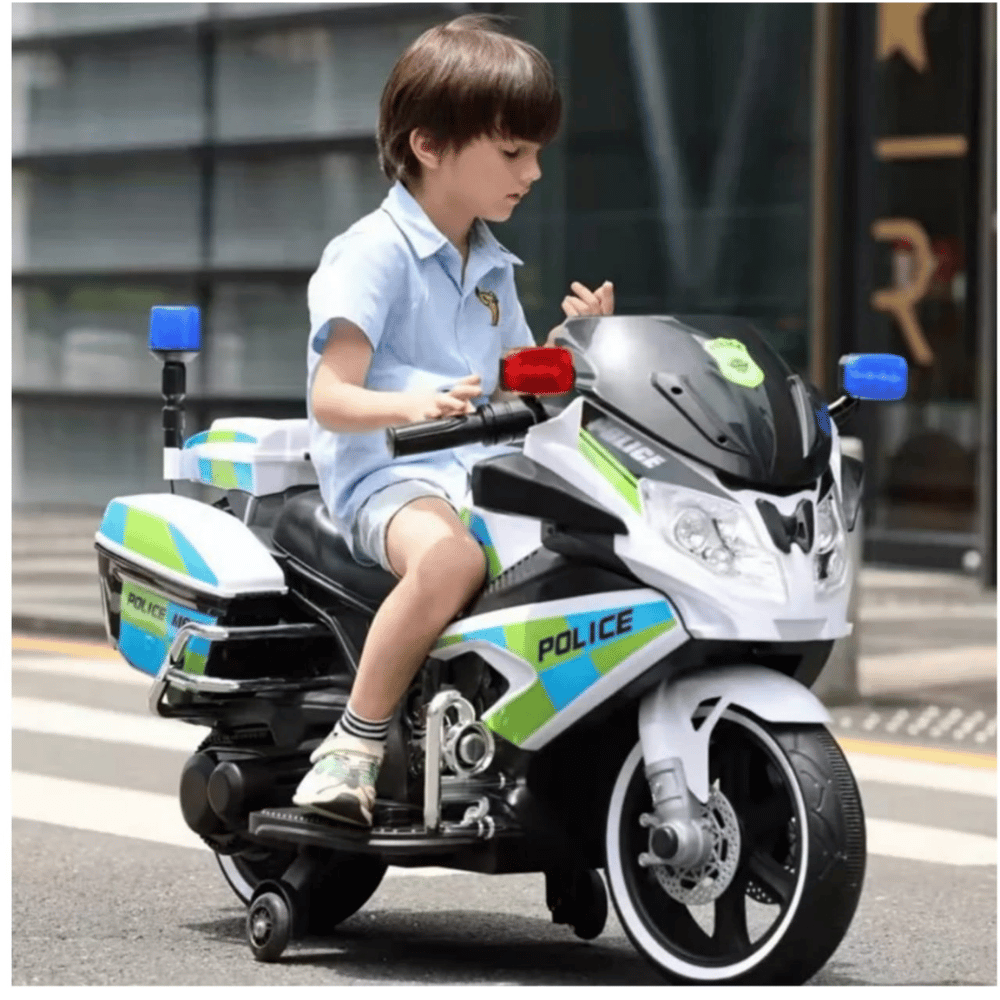 Ride On Electric Police Motorbike 12v with Loud Speaker Upgraded