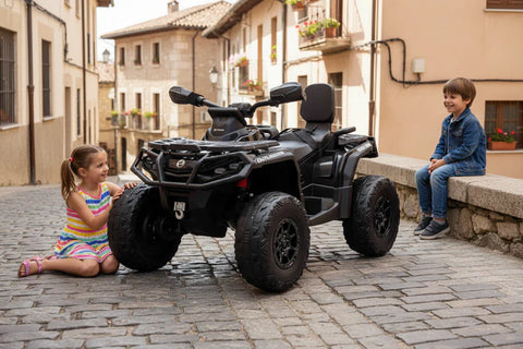 Licensed Cam Am Outlander 24V Electric Kids 2 Seater Quad Bike in Black
