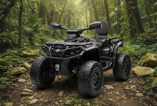 Licensed Cam Am Outlander 24V Electric Kids 2 Seater Quad Bike in Black
