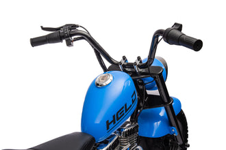 Neo Outlaw Harley style junior 24V Electro chpper Cruiser High Powered Kids Electric Motorbike with  Stabalizers - Blue