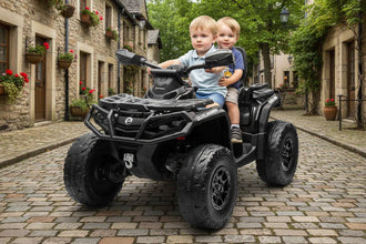 Licensed Cam Am Outlander 24V Electric Kids 2 Seater Quad Bike in Black