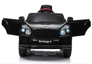 Bentley Bentayga Kids 12v Ride On Car with Remote in Black - Leather Seat & EVA Wheels