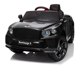 Bentley Bentayga Kids 12v Ride On Car with Remote in Black - Leather Seat & EVA Wheels