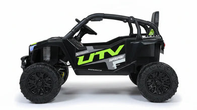 12v Kids Ride on Mini UTV Buggy With Remote & EVA Wheels - Black/Green